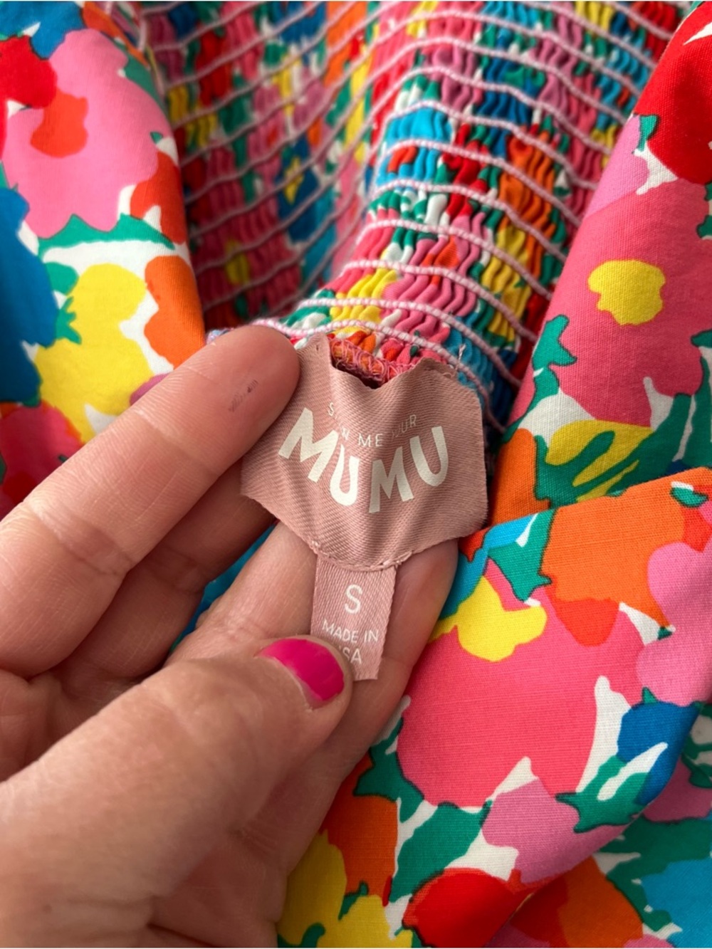 SHOW ME YOUR MUMU | Claire Mini Dress Bold Floral Tie | S - Picture 4 of 5
